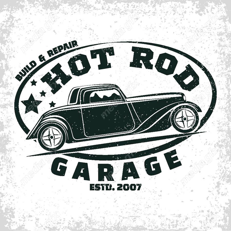 وکتور طرح لوگوی ماشین کلاسیک و قدیمی MV002487