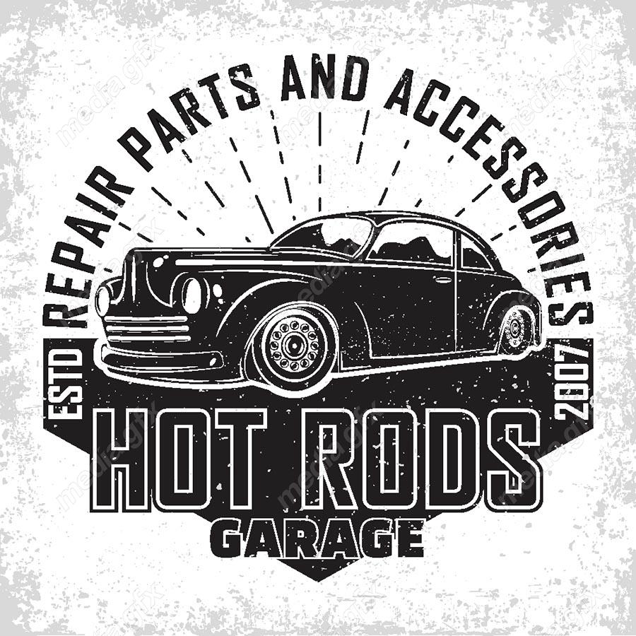 وکتور طرح لوگوی ماشین کلاسیک و قدیمی MV002491