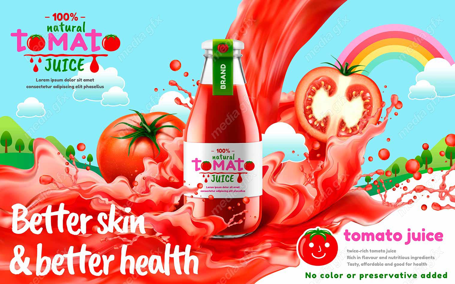 وکتور لیبل رب و سس گوجه فرنگی MV002499