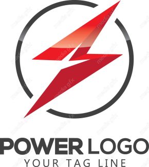 وکتور طرح لوگوی صاعقه، قدرت، رعد و برق و انرژی MV002608