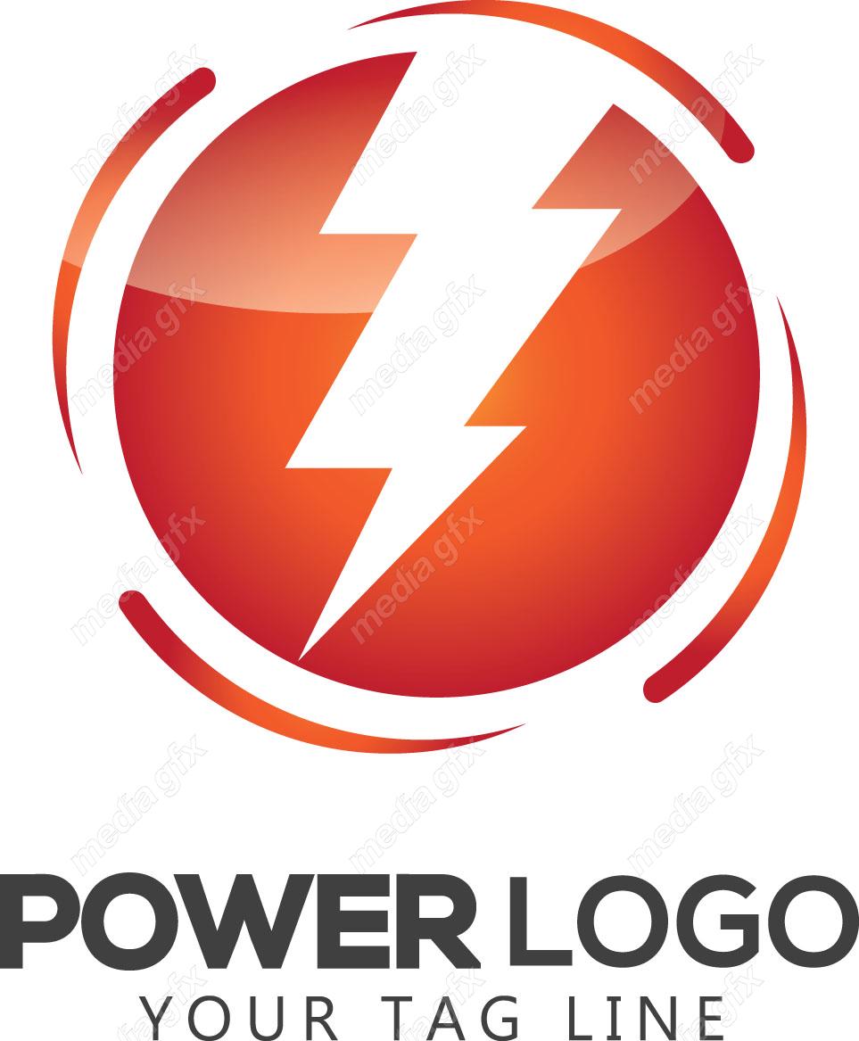وکتور طرح لوگوی صاعقه، قدرت، رعد و برق و انرژی MV002610
