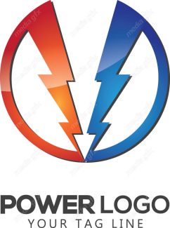 وکتور طرح لوگوی صاعقه، قدرت، رعد و برق و انرژی MV002614