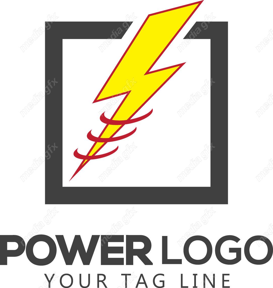 وکتور طرح لوگوی صاعقه، قدرت، رعد و برق و انرژی MV002616