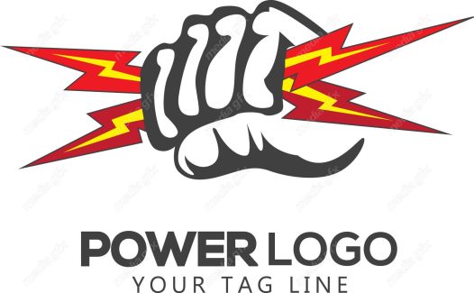 وکتور طرح لوگوی صاعقه، قدرت، رعد و برق و انرژی MV002617