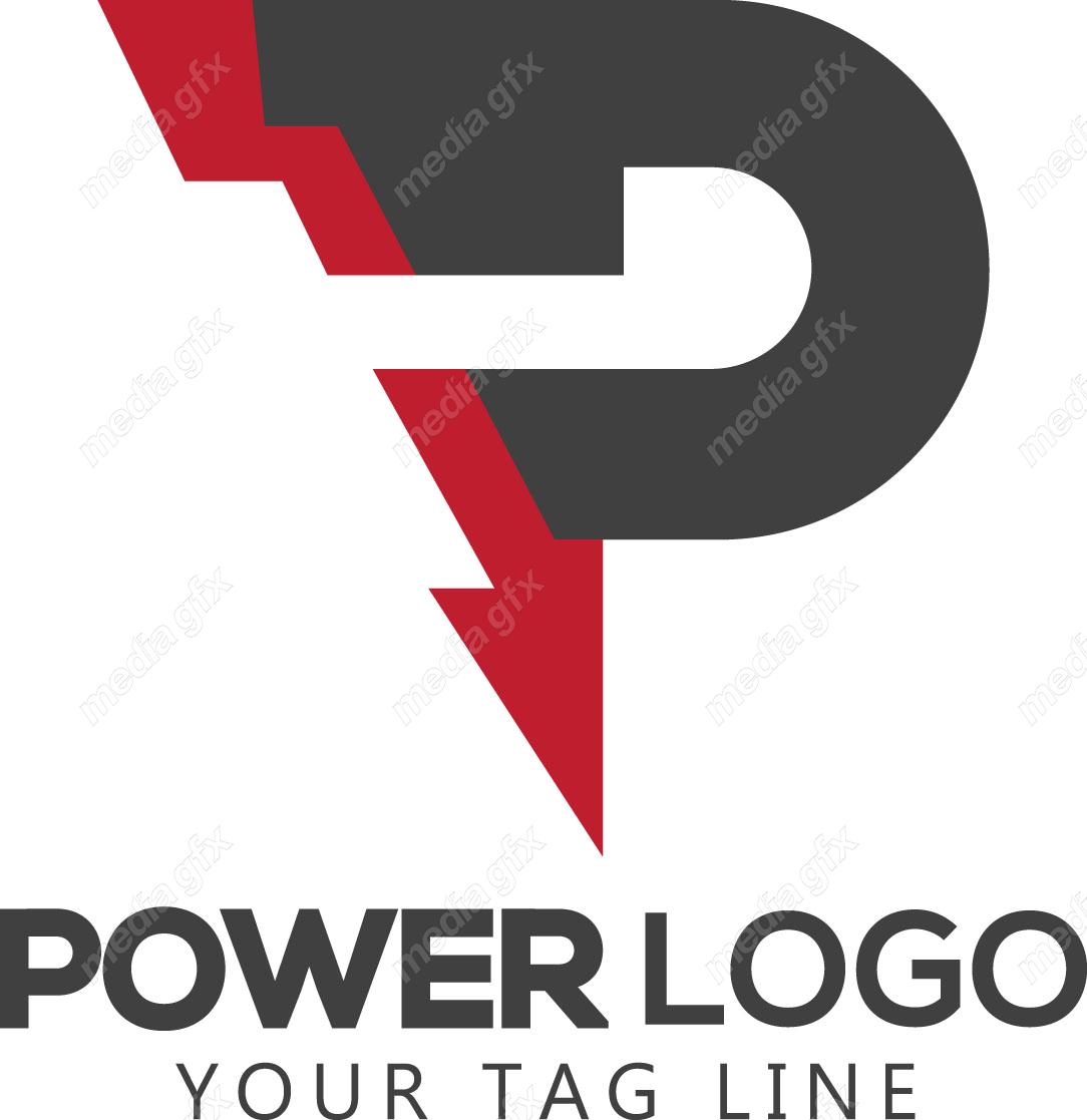 وکتور طرح لوگوی صاعقه، قدرت، رعد و برق و انرژی MV002618