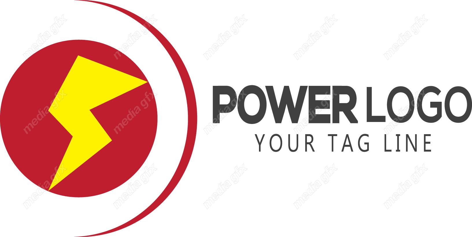وکتور طرح لوگوی صاعقه، قدرت، رعد و برق و انرژی MV002624