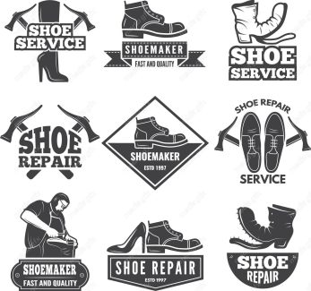 وکتور طرح لوگوی کفش چرم طبیعی و کفاشی MV002644