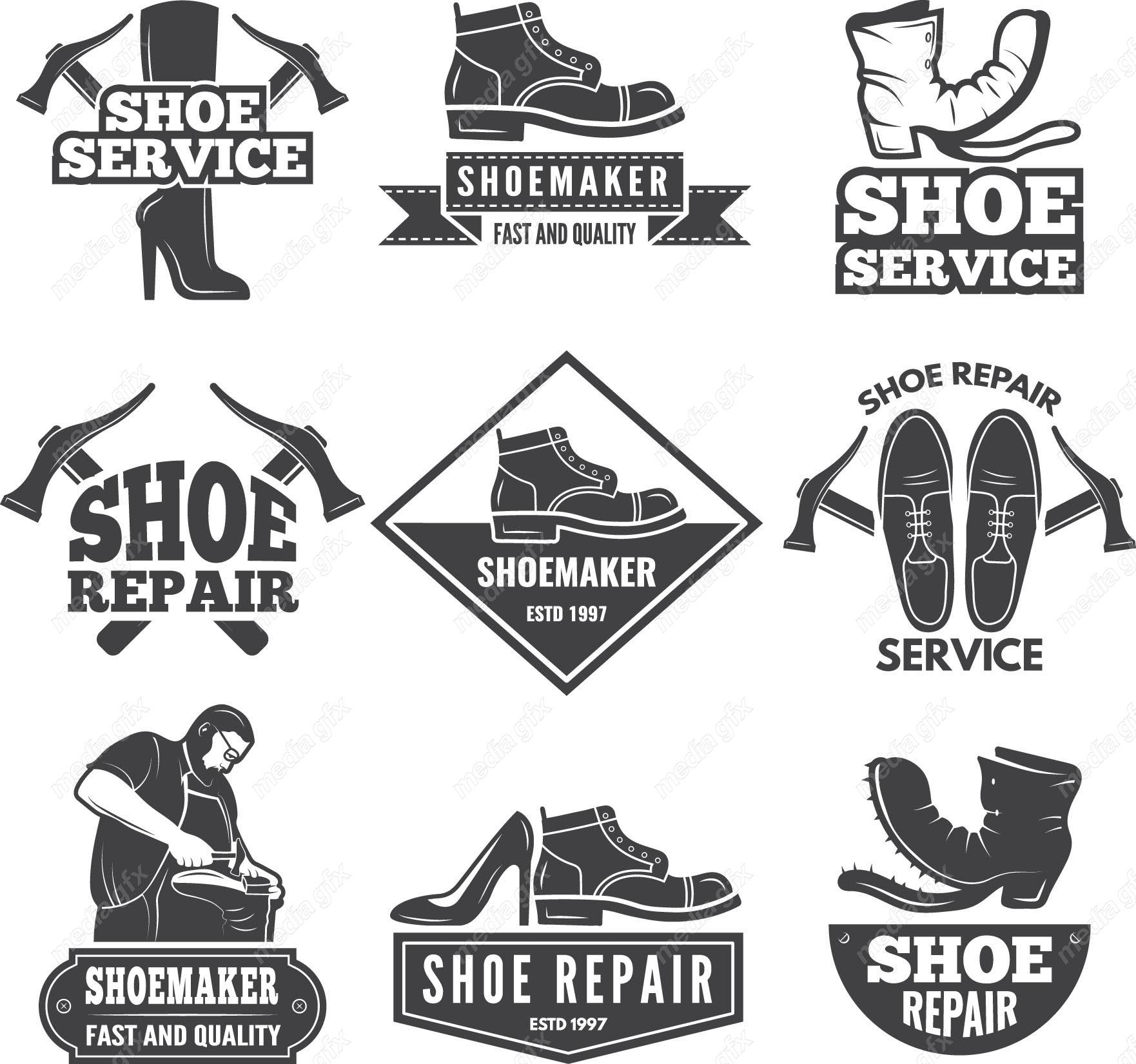 وکتور طرح لوگوی کفش چرم طبیعی و کفاشی MV002644