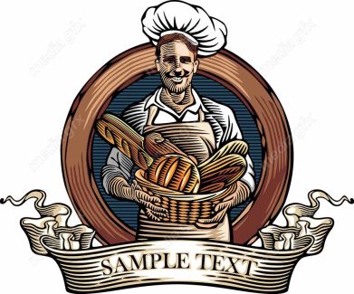 وکتور لوگو سرآشپز و نانوایی به سبک قدیم MV002652