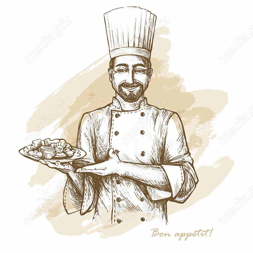 وکتور لوگو سرآشپز و نانوایی به سبک قدیم MV002657