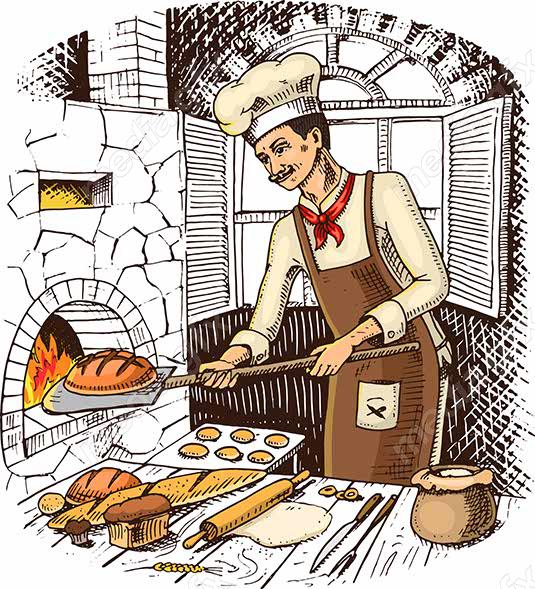 وکتور لوگو سرآشپز و نانوایی به سبک قدیم MV002658