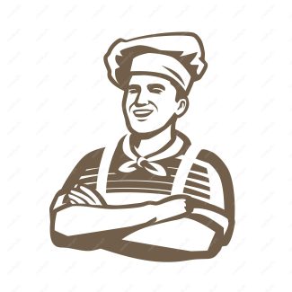 وکتور لوگو سرآشپز و نانوایی به سبک قدیم MV002663