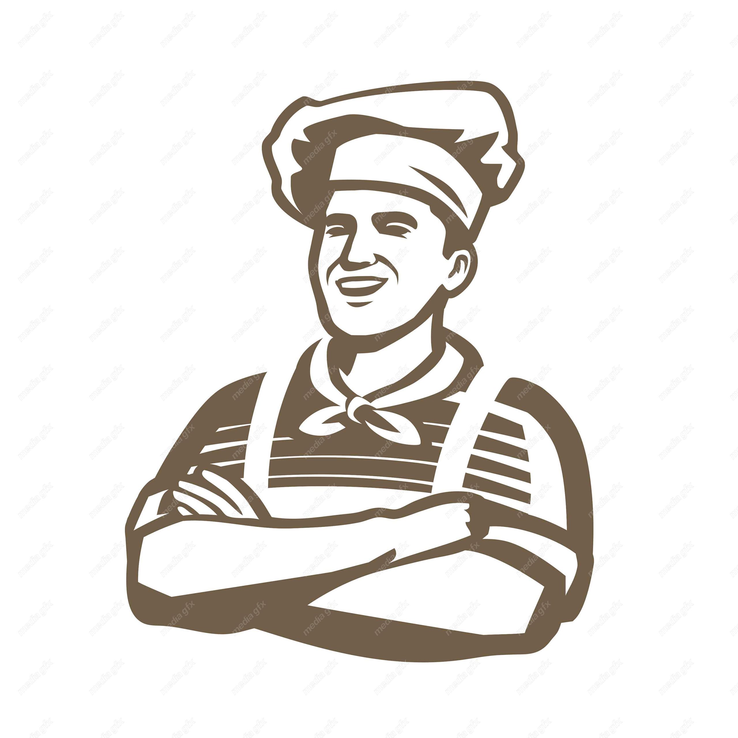 وکتور لوگو سرآشپز و نانوایی به سبک قدیم MV002663