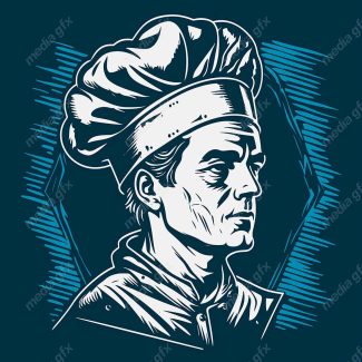 وکتور لوگو سرآشپز و نانوایی به سبک قدیم MV002669