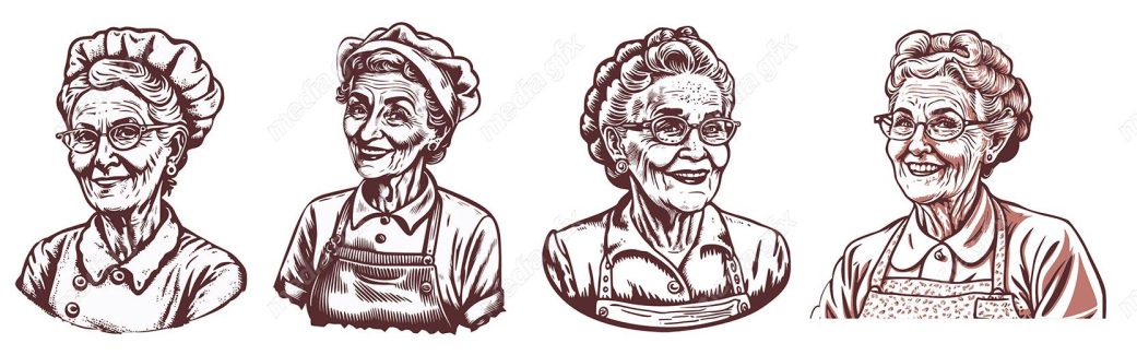 وکتور لوگو سرآشپز و نانوایی به سبک قدیم MV002672