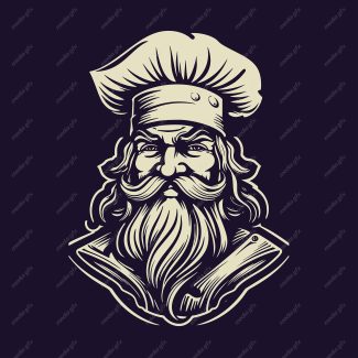 وکتور لوگو سرآشپز و نانوایی به سبک قدیم MV002676