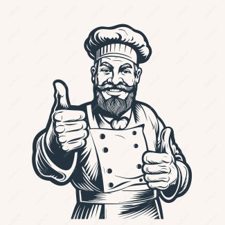وکتور لوگو سرآشپز و نانوایی به سبک قدیم MV002678