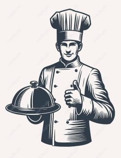 وکتور لوگو سرآشپز و نانوایی به سبک قدیم MV002686