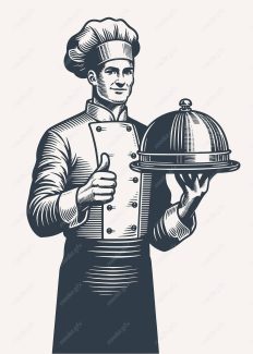 وکتور لوگو سرآشپز و نانوایی به سبک قدیم MV002687