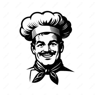 وکتور لوگو سرآشپز و نانوایی به سبک قدیم MV002694