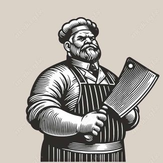 وکتور لوگو سرآشپز و نانوایی به سبک قدیم MV002698