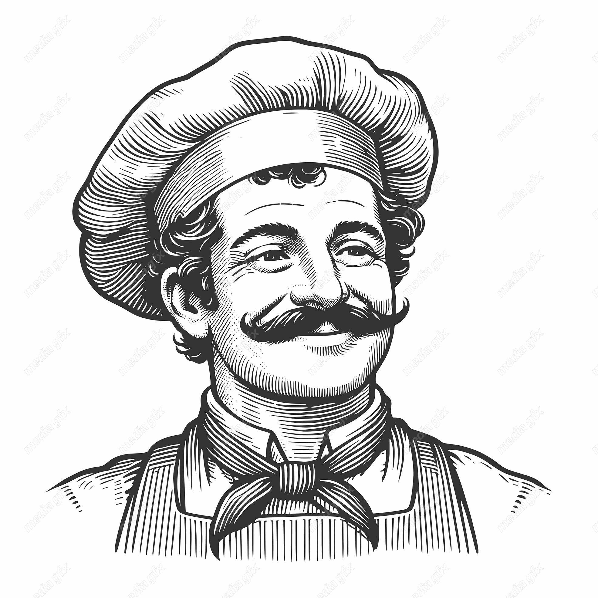 وکتور لوگو سرآشپز و نانوایی به سبک قدیم MV002701