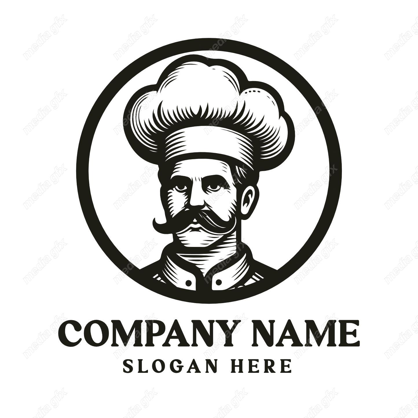 وکتور لوگو سرآشپز و نانوایی به سبک قدیم MV002708