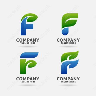 لوگو برگ F وکتور ست حروف MV003330