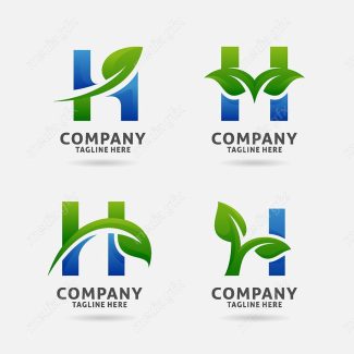 لوگو برگ H وکتور ست حروف MV003332