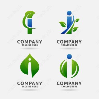 لوگو برگ I وکتور ست حروف MV003333