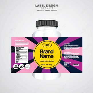 وکتور لیبل بسته بندی قوطی قرص و کپسول پلاستیکی MV003393