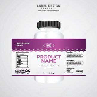 وکتور لیبل بسته بندی قوطی قرص و کپسول پلاستیکی MV003394