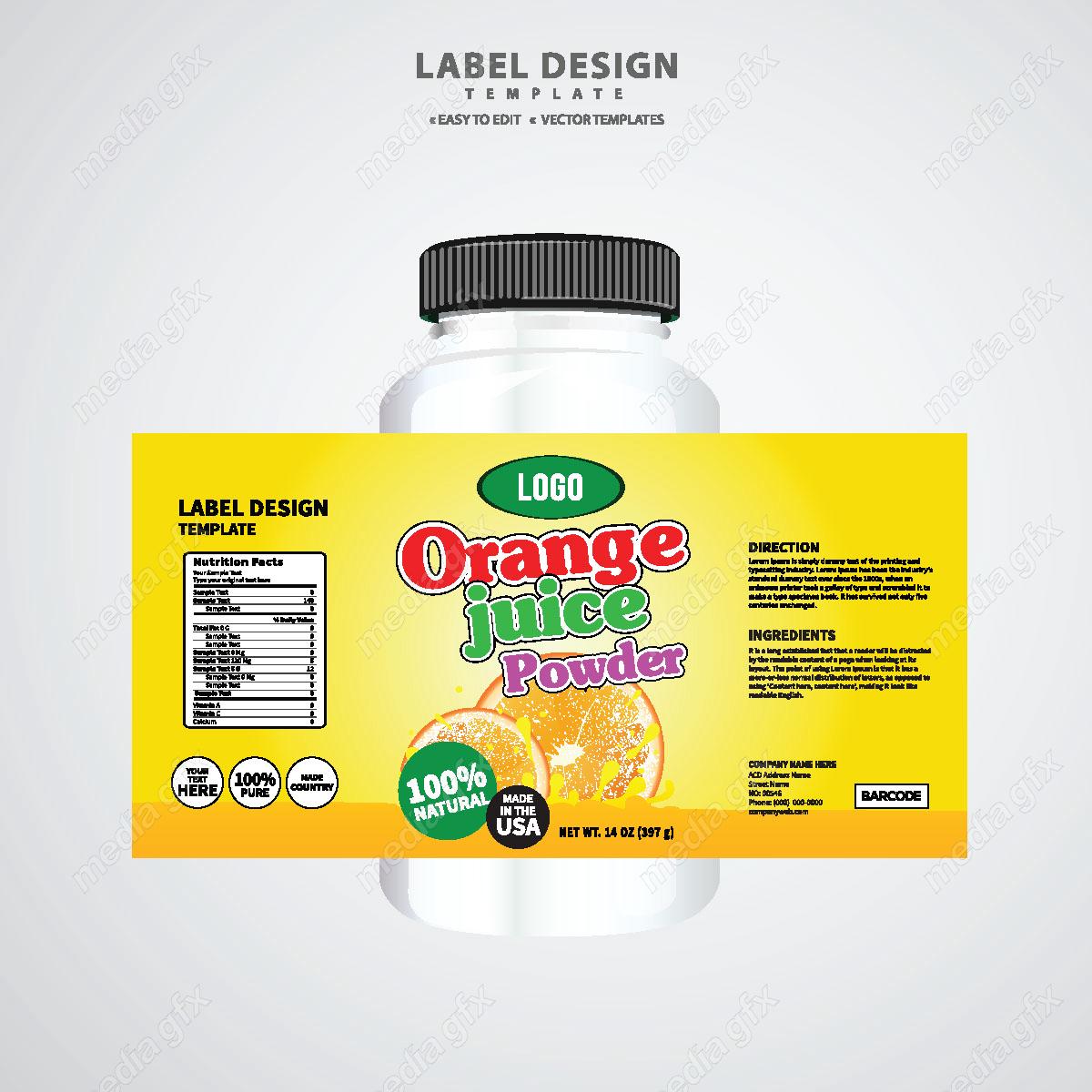 وکتور لیبل بسته بندی قوطی قرص و کپسول پلاستیکی MV003395