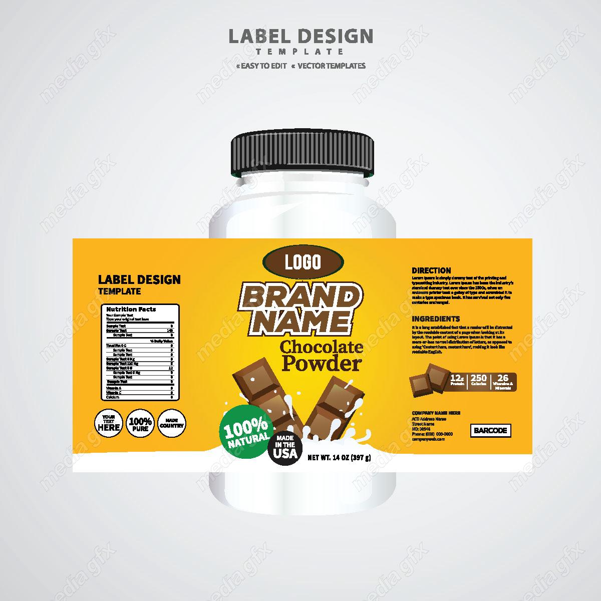 وکتور لیبل بسته بندی قوطی قرص و کپسول پلاستیکی MV003396