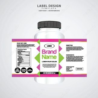 وکتور لیبل بسته بندی قوطی قرص و کپسول پلاستیکی MV003397