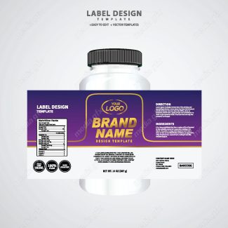 وکتور لیبل بسته بندی قوطی قرص و کپسول پلاستیکی MV003401