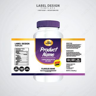 وکتور لیبل بسته بندی قوطی قرص و کپسول پلاستیکی MV003404