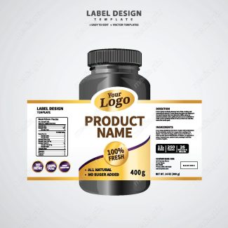 وکتور لیبل بسته بندی قوطی قرص و کپسول پلاستیکی MV003405