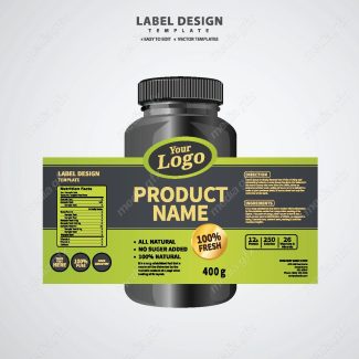 وکتور لیبل بسته بندی قوطی قرص و کپسول پلاستیکی MV003406