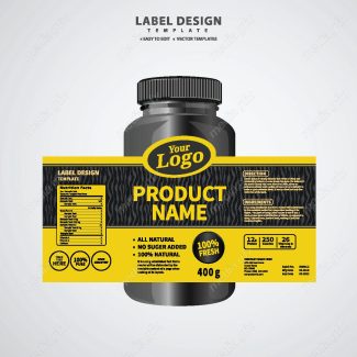 وکتور لیبل بسته بندی قوطی قرص و کپسول پلاستیکی MV003407