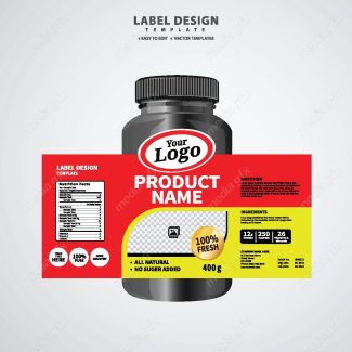 وکتور لیبل بسته بندی قوطی قرص و کپسول پلاستیکی MV003409