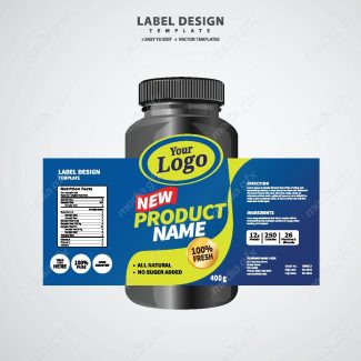 وکتور لیبل بسته بندی قوطی قرص و کپسول پلاستیکی MV003410