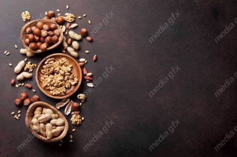 عکس با کیفیت آجیل مغز مخلوط درون ظرف  MJ003455