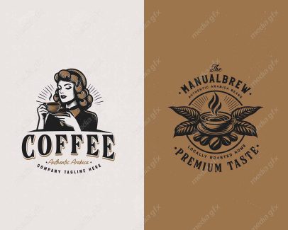 وکتور لوگوی قهوه و کافی شاپ قدیمی قهوه عربی باریستا MV003459