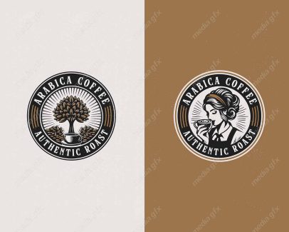 وکتور لوگوی قهوه و کافی شاپ قدیمی قهوه عربی باریستا MV003460