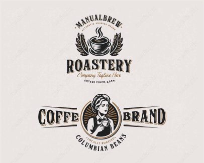وکتور لوگوی قهوه و کافی شاپ قدیمی قهوه عربی باریستا MV003461