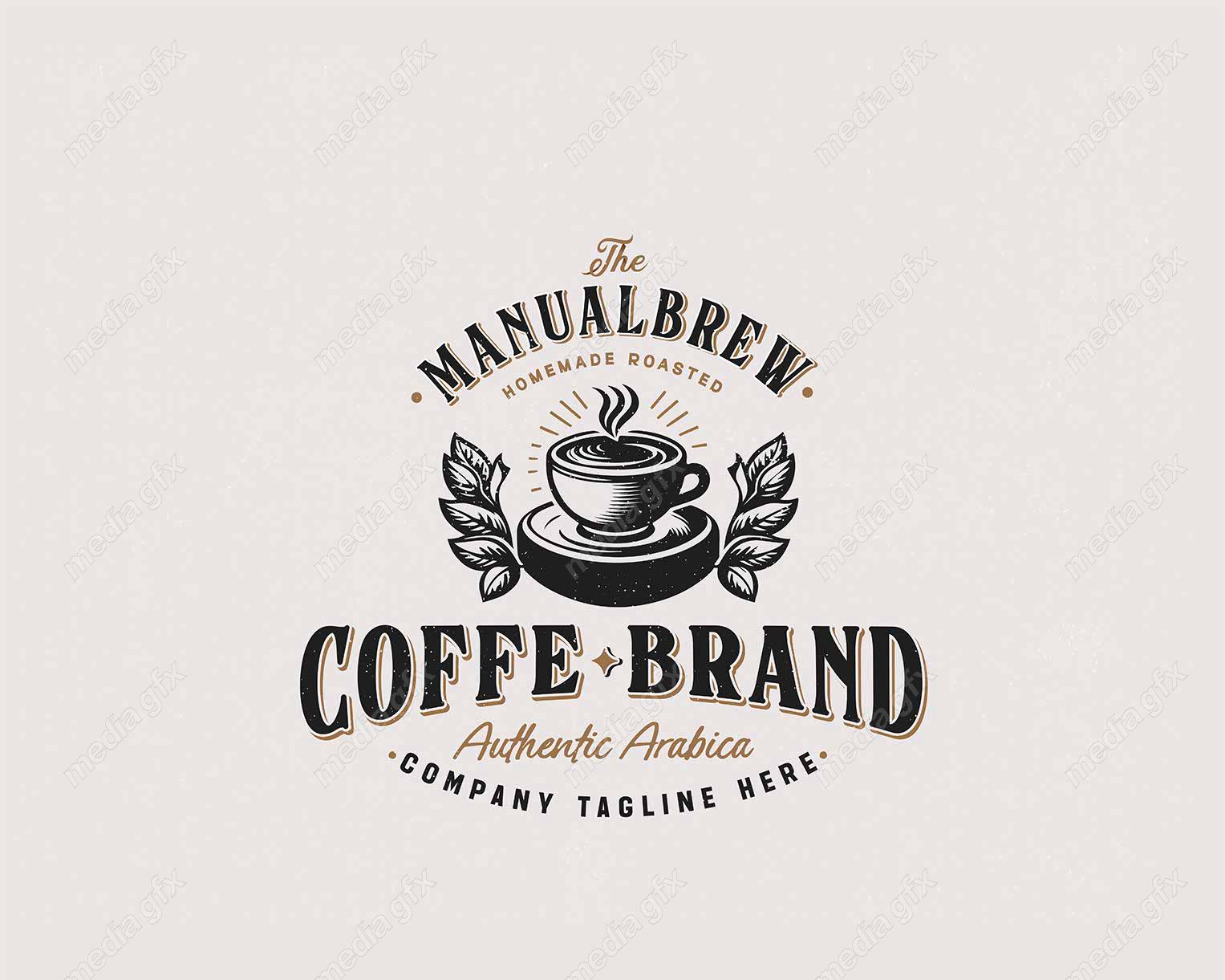 وکتور لوگوی قهوه و کافی شاپ قدیمی قهوه عربی باریستا MV003464