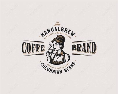 وکتور لوگوی قهوه و کافی شاپ قدیمی قهوه عربی باریستا MV003465