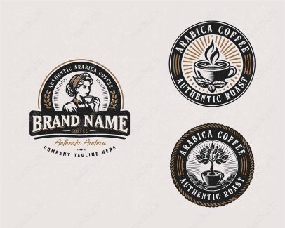 وکتور لوگوی قهوه و کافی شاپ قدیمی قهوه عربی باریستا MV003466