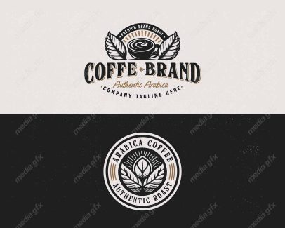 وکتور لوگوی قهوه و کافی شاپ قدیمی قهوه عربی باریستا MV003468
